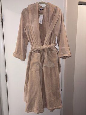 The Company Store 100% Turkish Cotton Women’s Long Robe, Color Buff, Size S, NWT